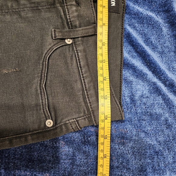 Hudson Jeans Nico Midrise Raw Hem Super Skinny Black Acid Wash Distressed 29/8 - Picture 6 of 9